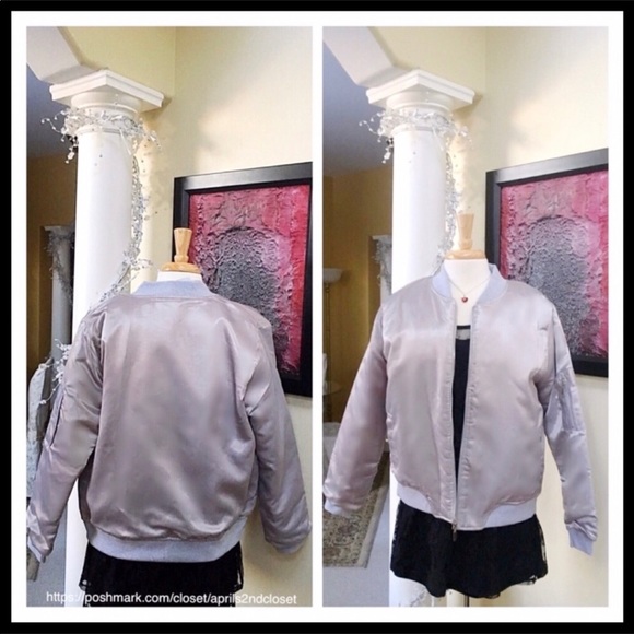 LUXE SATIN MOTO BOMBER JACKET - Picture 3 of 8